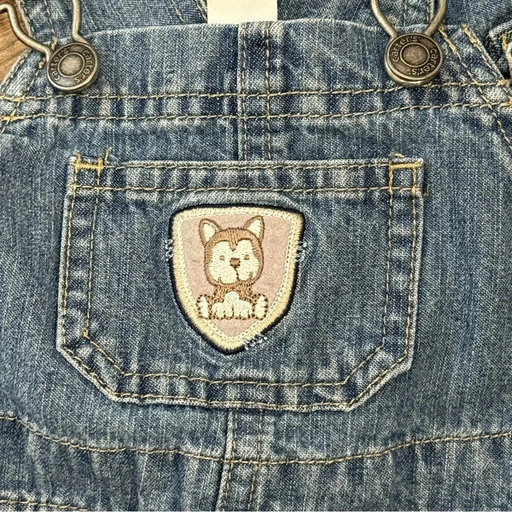 Carters Denim Blue Baby Toddler Overalls Size 9 Months